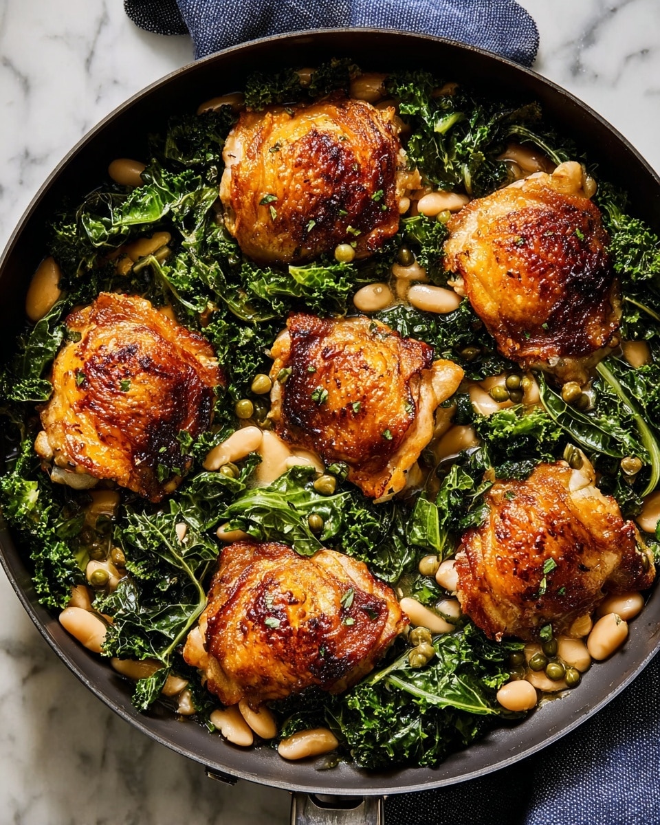 One-Pot Braised Chicken with Kale and White Beans Recipe